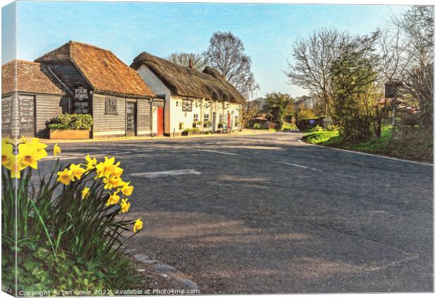 The Four Points Crossroads at Aldworth Canvas Print by Ian Lewis