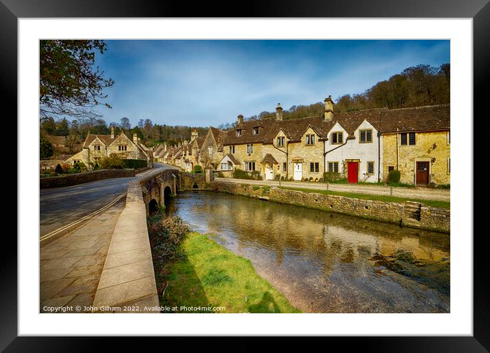 Castle Combe - Cotswolds Wiltshire Framed Mounted Print by John Gilham