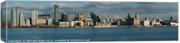 Liverpool Waterfront with HMS Liverpool from 2012 Canvas Print by Bernard Rose Photography
