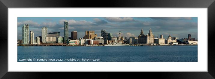 Liverpool Waterfront with HMS Liverpool from 2012 Framed Mounted Print by Bernard Rose Photography