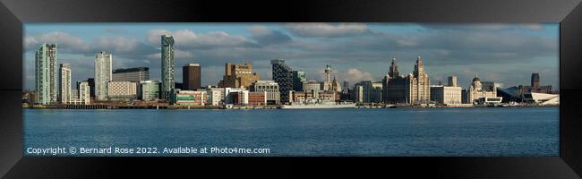 Liverpool Waterfront with HMS Liverpool from 2012 Framed Print by Bernard Rose Photography