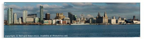 Liverpool Waterfront with HMS Liverpool from 2012 Acrylic by Bernard Rose Photography