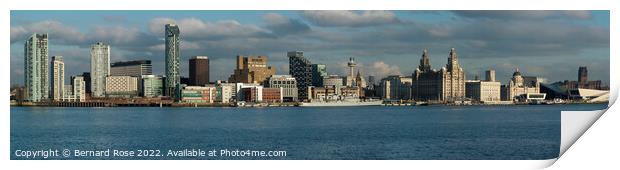 Liverpool Waterfront with HMS Liverpool from 2012 Print by Bernard Rose Photography