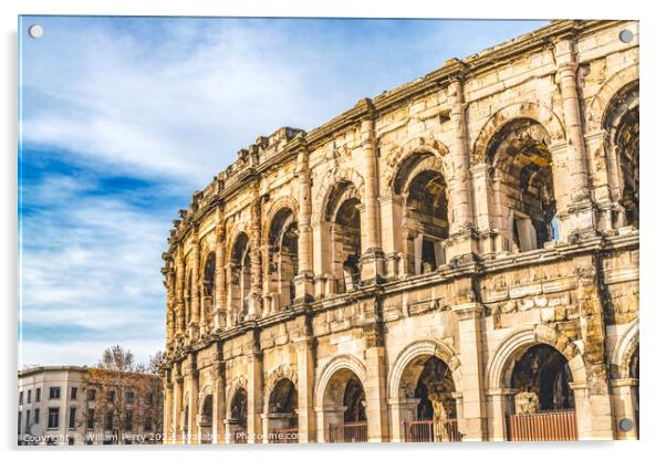 Ancient Roman Arena Amphitheatre Nimes Gard France Acrylic by William Perry