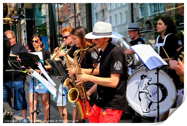 Band of Buskers at Leeds. Print by john hill