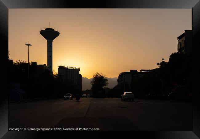 Sunset in Chenzhou, China. Framed Print by Nemanja Djenadic