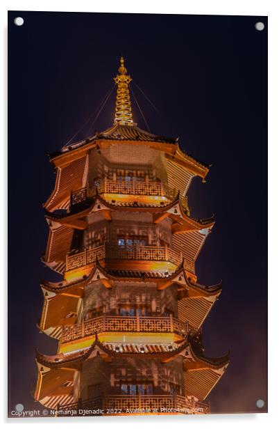 Pagoda in smoke, China Acrylic by Nemanja Djenadic
