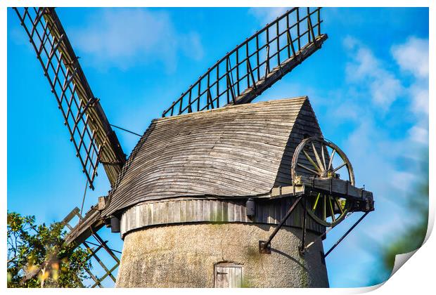 Bidston Windmill Against an Autumn Sky Print by Liam Neon