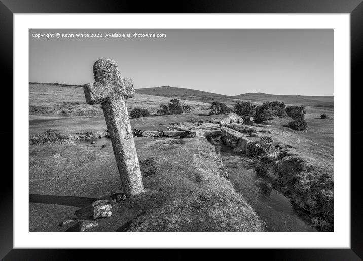 Old stone cross Framed Mounted Print by Kevin White
