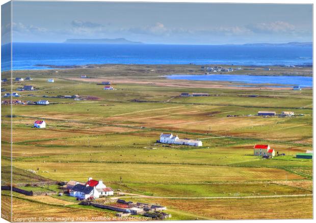 Isle Of Tiree From Ben Hough Over Loch Bhasapoll To Isle Of Eigg  Canvas Print by OBT imaging