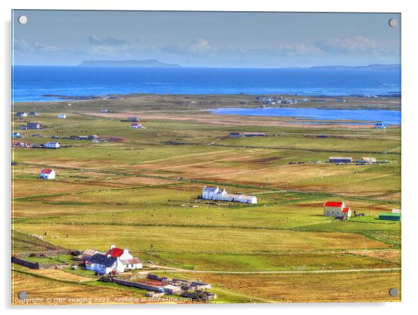 Isle Of Tiree From Ben Hough Over Loch Bhasapoll To Isle Of Eigg  Acrylic by OBT imaging