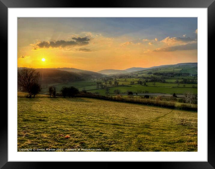 Evening light in South Shropshire Framed Mounted Print by Simon Marlow