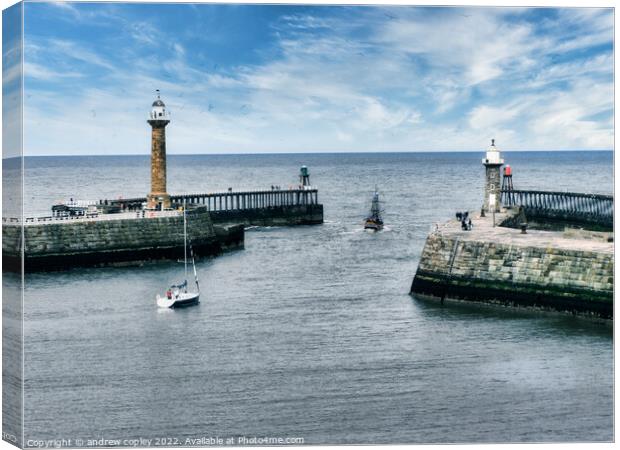 A Day In Whitby Canvas Print by andrew copley