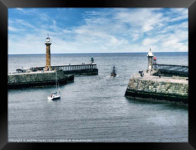 A Day In Whitby Framed Print by andrew copley