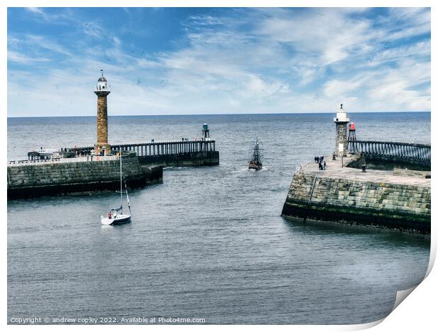 A Day In Whitby Print by andrew copley