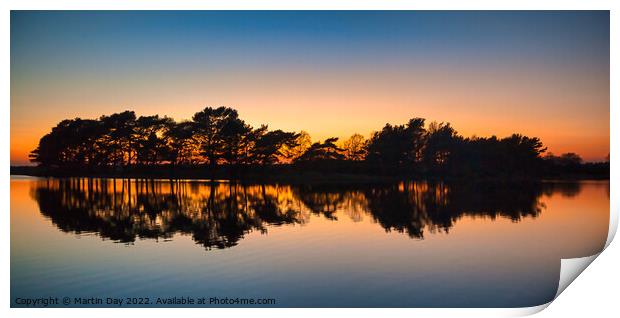 Majestic Sunset Reflections over Hatchet Pond Print by Martin Day