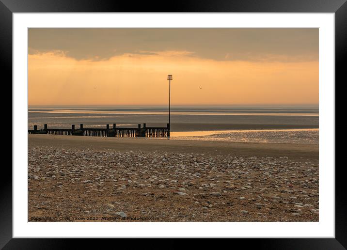 Hunstanton beach sunset  Framed Mounted Print by Chris Yaxley