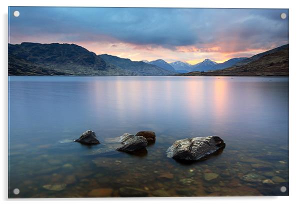 Loch Arklet Sunset Acrylic by Grant Glendinning