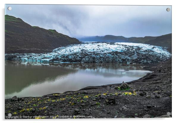 Glacier Skaftarjokull. Acrylic by Hörður Vilhjálmsson