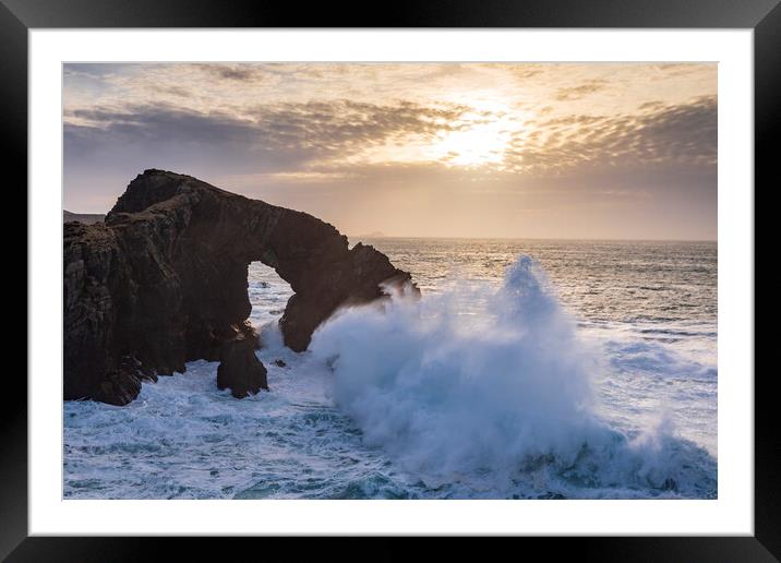 Stac a’ Phris Arch. Isle of Lewis Framed Mounted Print by John Finney