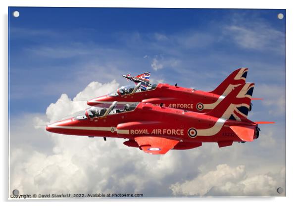 Red Arrows and Eurofighter Acrylic by David Stanforth