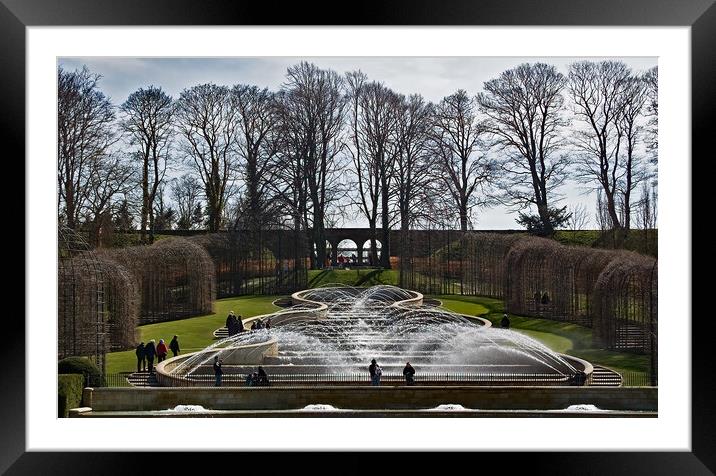 Water feature at Alnwick Framed Mounted Print by Joyce Storey