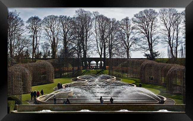 Water feature at Alnwick Framed Print by Joyce Storey