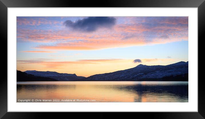 Loch Katrine at dawn Stirling Scotland Framed Mounted Print by Chris Warren