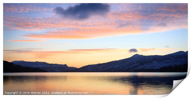 Loch Katrine at dawn Stirling Scotland Print by Chris Warren