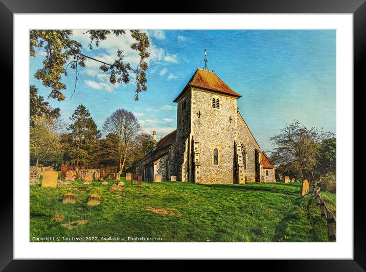 The Church at Aldworth in Berkshire Framed Mounted Print by Ian Lewis