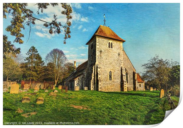 The Church at Aldworth in Berkshire Print by Ian Lewis