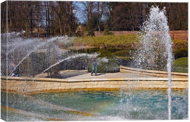 Water Feature at Alnwick Canvas Print by Joyce Storey