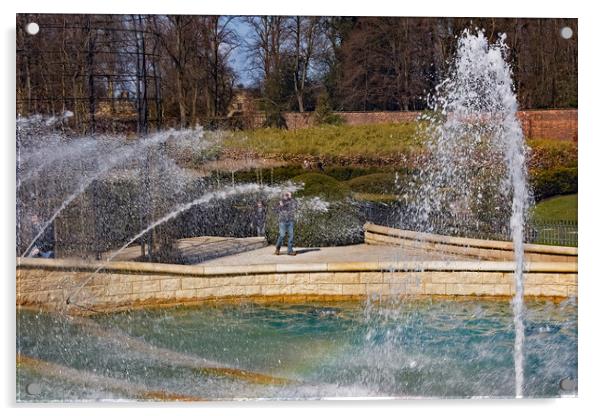 Water Feature at Alnwick Acrylic by Joyce Storey