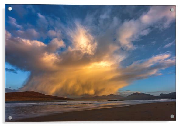 Sunrise storm over Luskentyre. Isle of Harris Acrylic by John Finney