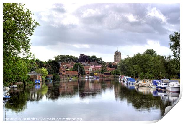 The River Waveney at Beccles Print by Phil Rhodes