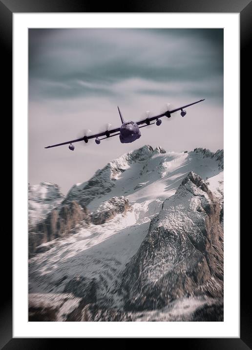 USAF C-130J Hercules Framed Mounted Print by J Biggadike