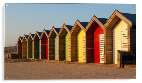 Blyth Beach Huts, Northumberland Acrylic by Rob Cole