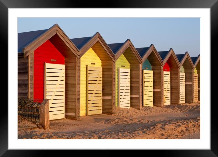Blyth Beach Huts, Northumberland Framed Mounted Print by Rob Cole