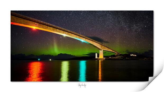 Skye bridge. Aurora, meteor, satellites, Print by JC studios LRPS ARPS