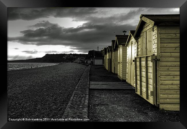 Beach Huts at Budleigh Framed Print by Rob Hawkins
