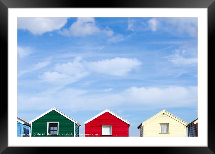Colourful Beach Huts Framed Mounted Print by Phil Rhodes