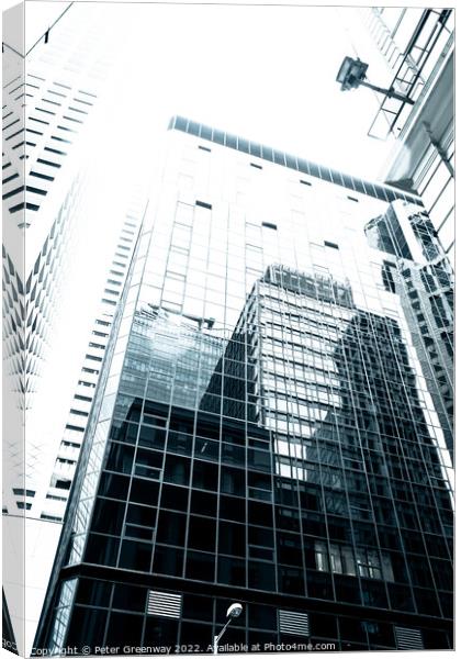 High Rise Office Blocks In 'Central' District Of Hong Kong Canvas Print by Peter Greenway
