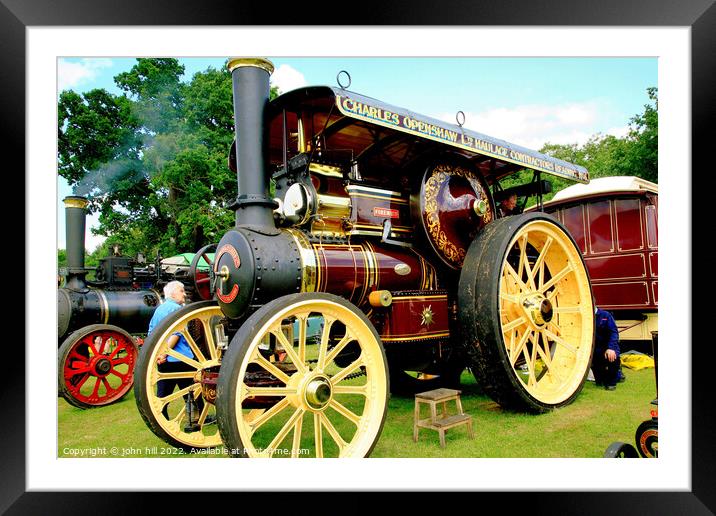 Vintage 1911 Fowler Steam road Locomotive. Framed Mounted Print by john hill