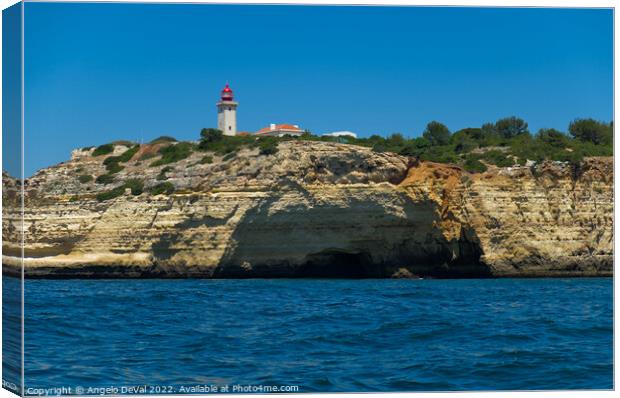 Lighthouse of Alfanzina in Algarve Canvas Print by Angelo DeVal