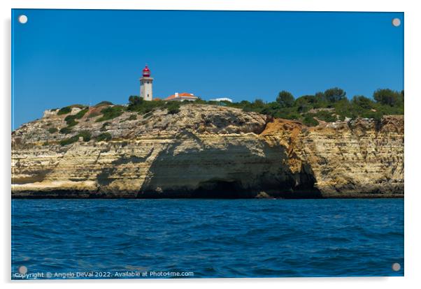 Lighthouse of Alfanzina in Algarve Acrylic by Angelo DeVal