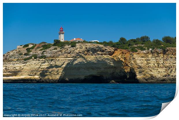 Lighthouse of Alfanzina in Algarve Print by Angelo DeVal