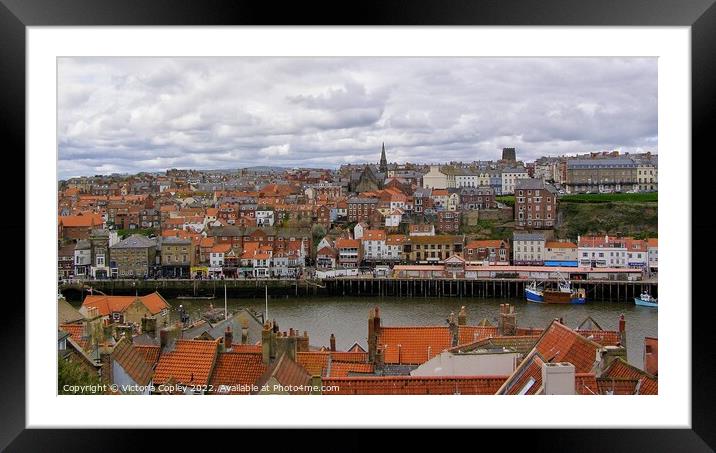 Whitby rooftops Framed Mounted Print by Victoria Copley