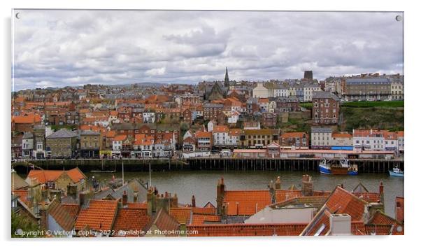 Whitby rooftops Acrylic by Victoria Copley