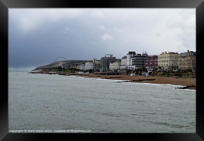 Eastbourne Seafront from the Pier.  Framed Print by Mark Ward