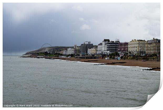 Eastbourne Seafront from the Pier.  Print by Mark Ward